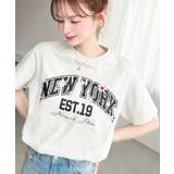 ロゴプリント＆フラワー刺繍Tシャツ 綿100%天竺 | moment+ | 詳細画像15 