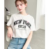 ロゴプリント＆フラワー刺繍Tシャツ 綿100%天竺 | moment+ | 詳細画像16 