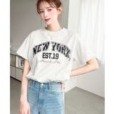 ロゴプリント＆フラワー刺繍Tシャツ 綿100%天竺 | moment+ | 詳細画像17 