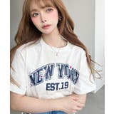 ロゴプリント＆フラワー刺繍Tシャツ 綿100%天竺 | moment+ | 詳細画像2 