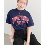 ロゴプリント＆フラワー刺繍Tシャツ 綿100%天竺 | moment+ | 詳細画像23 