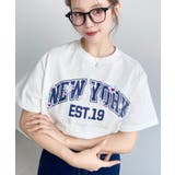 ロゴプリント＆フラワー刺繍Tシャツ 綿100%天竺 | moment+ | 詳細画像7 