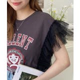 チュールフリルカレッジプリントTシャツ | moment+ | 詳細画像14