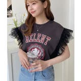 チュールフリルカレッジプリントTシャツ | moment+ | 詳細画像15