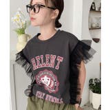チュールフリルカレッジプリントTシャツ | moment+ | 詳細画像17