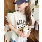 チュールフリルカレッジプリントTシャツ | moment+ | 詳細画像21