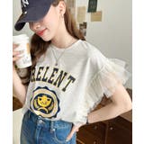 チュールフリルカレッジプリントTシャツ | moment+ | 詳細画像22