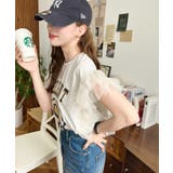 チュールフリルカレッジプリントTシャツ | moment+ | 詳細画像23