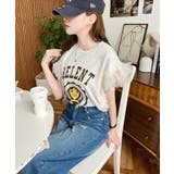 チュールフリルカレッジプリントTシャツ | moment+ | 詳細画像25