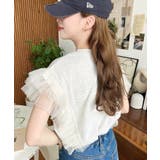 チュールフリルカレッジプリントTシャツ | moment+ | 詳細画像27