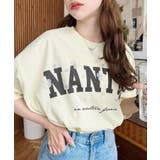 ビジュー＆フラワーモチーフ付きカレッジロゴプリント半袖Tシャツ | moment+ | 詳細画像18 