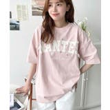 ビジュー＆フラワーモチーフ付きカレッジロゴプリント半袖Tシャツ | moment+ | 詳細画像28 