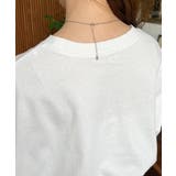 ビジュー＆フラワーモチーフ付きカレッジロゴプリント半袖Tシャツ | moment+ | 詳細画像8 