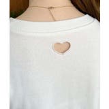 バックハートカットリボンビジュー半袖Tシャツ | moment+ | 詳細画像14 
