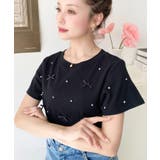 バックハートカットリボンビジュー半袖Tシャツ | moment+ | 詳細画像32 