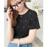 バックハートカットリボンビジュー半袖Tシャツ | moment+ | 詳細画像40 