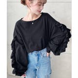  ボリュームフリルスリーブロングTシャツ 綿100%天竺.  | moment+ | 詳細画像12 