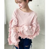  ボリュームフリルスリーブロングTシャツ 綿100%天竺.  | moment+ | 詳細画像14 