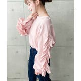  ボリュームフリルスリーブロングTシャツ 綿100%天竺.  | moment+ | 詳細画像15 