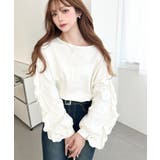  ボリュームフリルスリーブロングTシャツ 綿100%天竺.  | moment+ | 詳細画像3 