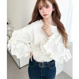  ボリュームフリルスリーブロングTシャツ 綿100%天竺.  | moment+ | 詳細画像4 