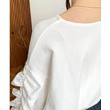  ボリュームフリルスリーブロングTシャツ 綿100%天竺.  | moment+ | 詳細画像8 