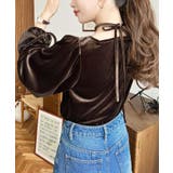 シャイニーベロアスクエアホルターボリュームスリーブプルオーバー | moment+ | 詳細画像21 