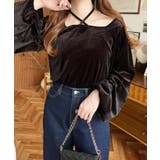 シャイニーベロアスクエアホルターボリュームスリーブプルオーバー | moment+ | 詳細画像23 