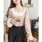 シャイニーベロアスクエアホルターボリュームスリーブプルオーバー | moment+ | 詳細画像3 