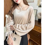 シャイニーベロアスクエアホルターボリュームスリーブプルオーバー | moment+ | 詳細画像4 