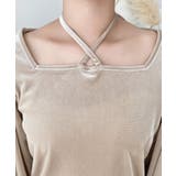 シャイニーベロアスクエアホルターボリュームスリーブプルオーバー | moment+ | 詳細画像7 