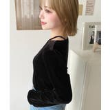 シャイニーベロアアシンメトリーネックトップス | moment+ | 詳細画像20