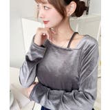 シャイニーベロアアシンメトリーネックトップス | moment+ | 詳細画像31