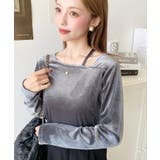 シャイニーベロアアシンメトリーネックトップス | moment+ | 詳細画像39