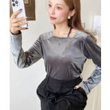 シャイニーベロアアシンメトリーネックトップス | moment+ | 詳細画像40