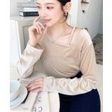 シャイニーベロアアシンメトリーネックトップス | moment+ | 詳細画像55