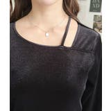 シャイニーベロアアシンメトリーネックトップス | moment+ | 詳細画像7