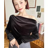 オフショルドレープシャイニーベロアプルオーバー(ドレープネック ドレープカットソ… | moment+ | 詳細画像15 