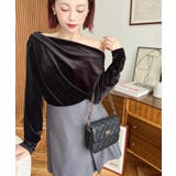 オフショルドレープシャイニーベロアプルオーバー(ドレープネック ドレープカットソ… | moment+ | 詳細画像17 