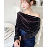 オフショルドレープシャイニーベロアプルオーバー(ドレープネック ドレープカットソ… | moment+ | 詳細画像20 