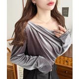 オフショルドレープシャイニーベロアプルオーバー(ドレープネック ドレープカットソ… | moment+ | 詳細画像23 