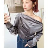 オフショルドレープシャイニーベロアプルオーバー(ドレープネック ドレープカットソ… | moment+ | 詳細画像29 