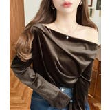 オフショルドレープシャイニーベロアプルオーバー(ドレープネック ドレープカットソ… | moment+ | 詳細画像34 