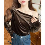 オフショルドレープシャイニーベロアプルオーバー(ドレープネック ドレープカットソ… | moment+ | 詳細画像35 