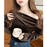 オフショルドレープシャイニーベロアプルオーバー(ドレープネック ドレープカットソ… | moment+ | 詳細画像37 