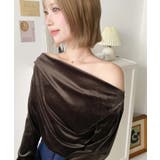 オフショルドレープシャイニーベロアプルオーバー(ドレープネック ドレープカットソ… | moment+ | 詳細画像38 