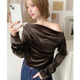 オフショルドレープシャイニーベロアプルオーバー(ドレープネック ドレープカットソ… | moment+ | 詳細画像42 