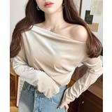 オフショルドレープシャイニーベロアプルオーバー(ドレープネック ドレープカットソ… | moment+ | 詳細画像50 