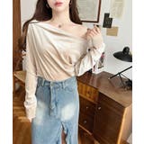 オフショルドレープシャイニーベロアプルオーバー(ドレープネック ドレープカットソ… | moment+ | 詳細画像51 