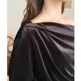 オフショルドレープシャイニーベロアプルオーバー(ドレープネック ドレープカットソ… | moment+ | 詳細画像9 